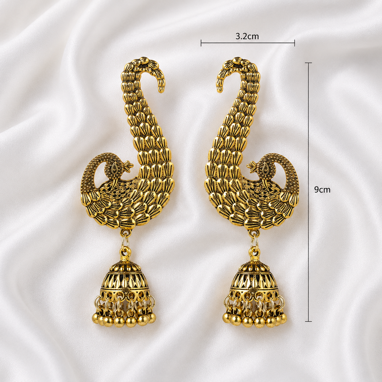 ANTIQUE BOHO PEACOCK EARRINGS