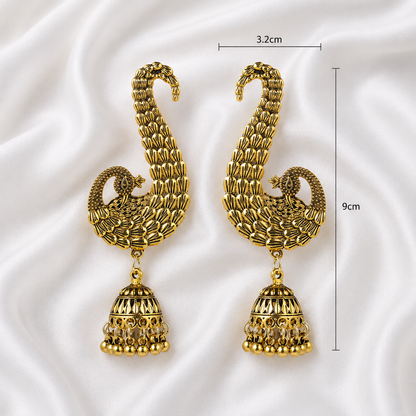 ANTIQUE BOHO PEACOCK EARRINGS