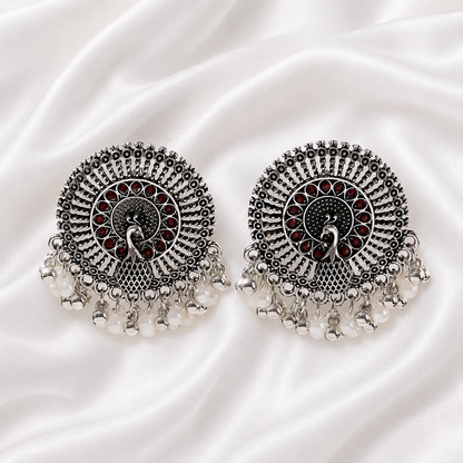 PEACOCK ROUND EARRINGS