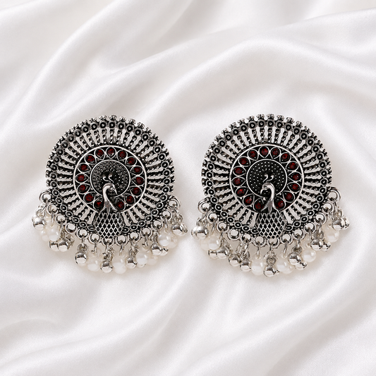 PEACOCK ROUND EARRINGS