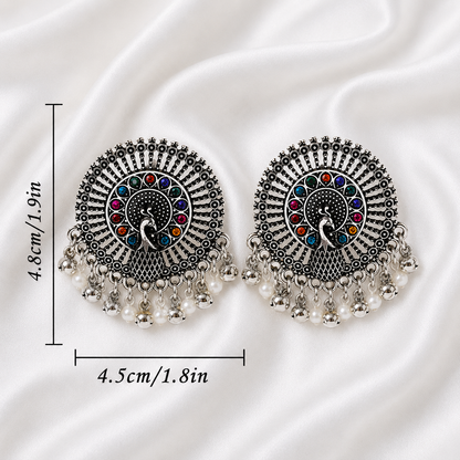 PEACOCK ROUND EARRINGS