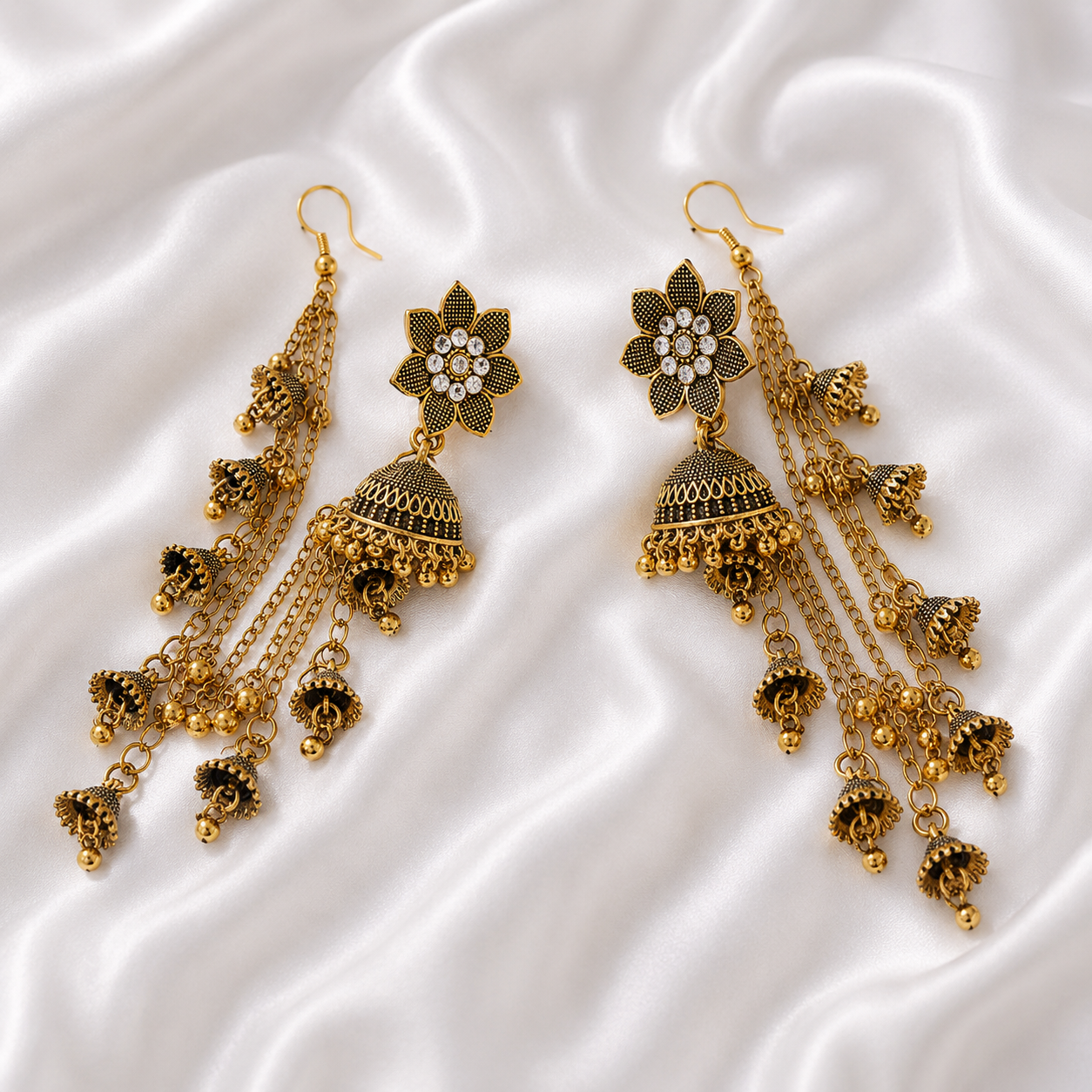 FLOWER JHUMKA WITH SAHARA