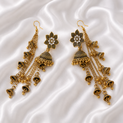 FLOWER JHUMKA WITH SAHARA