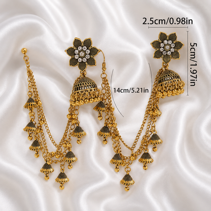 FLOWER JHUMKA WITH SAHARA