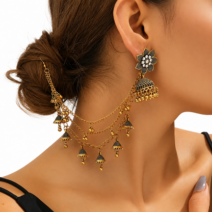 FLOWER JHUMKA WITH SAHARA