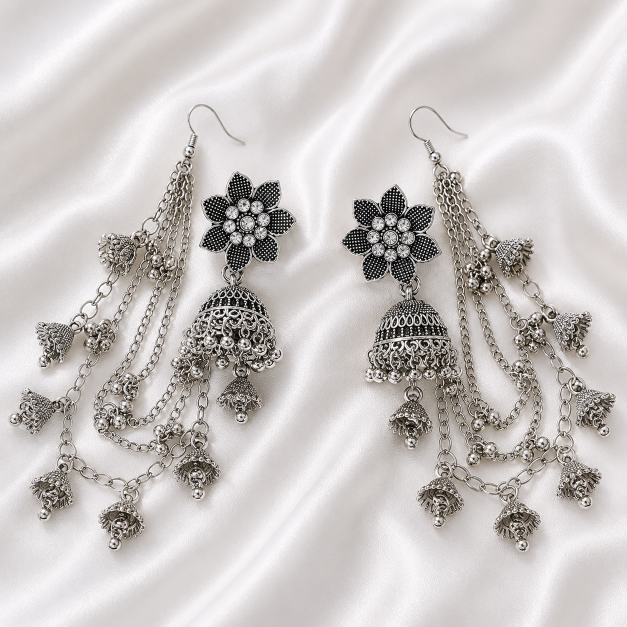 FLOWER JHUMKA WITH SAHARA