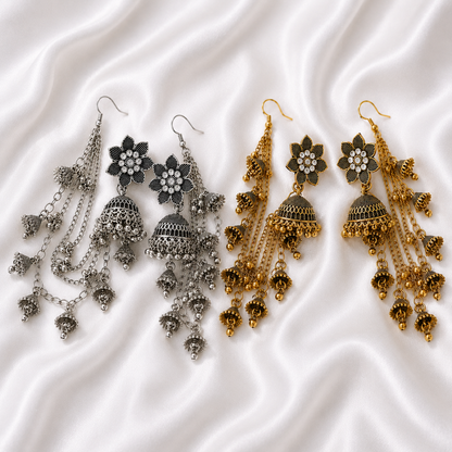 FLOWER JHUMKA WITH SAHARA