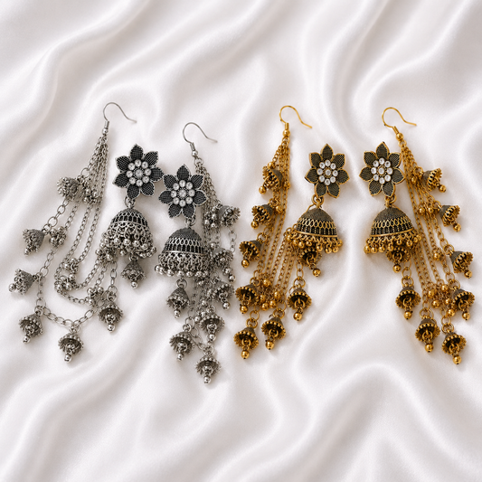 FLOWER JHUMKA WITH SAHARA
