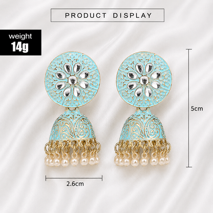 BOHO CARVED JHUMKA EARRINGS