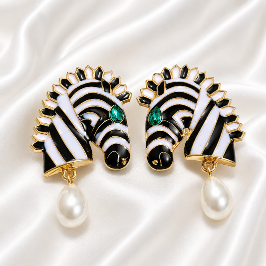 ZEBRA DRIPPING EARRINGS