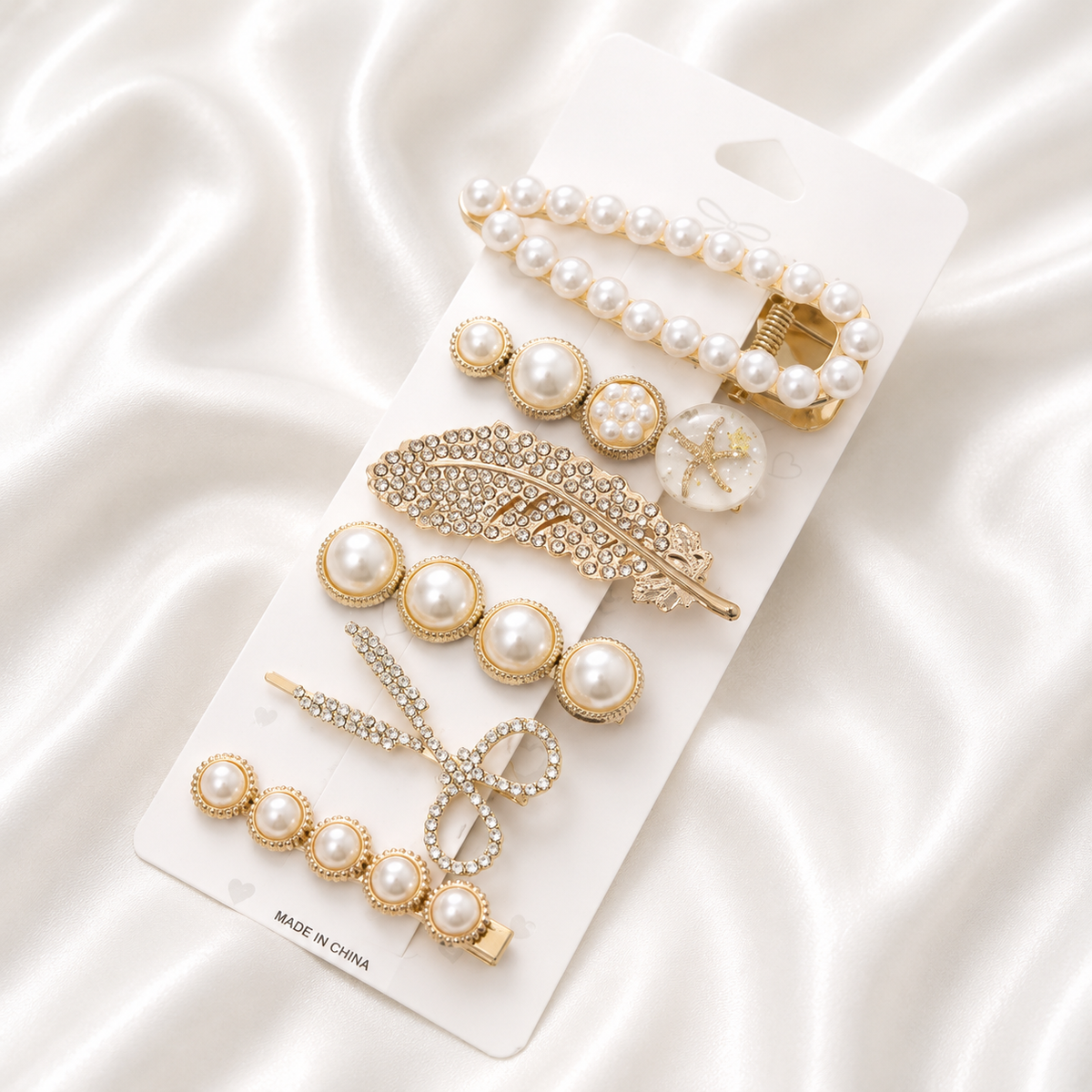 CRYSTAL PEARL HAIR CLIPS