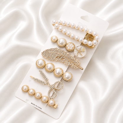 CRYSTAL PEARL HAIR CLIPS