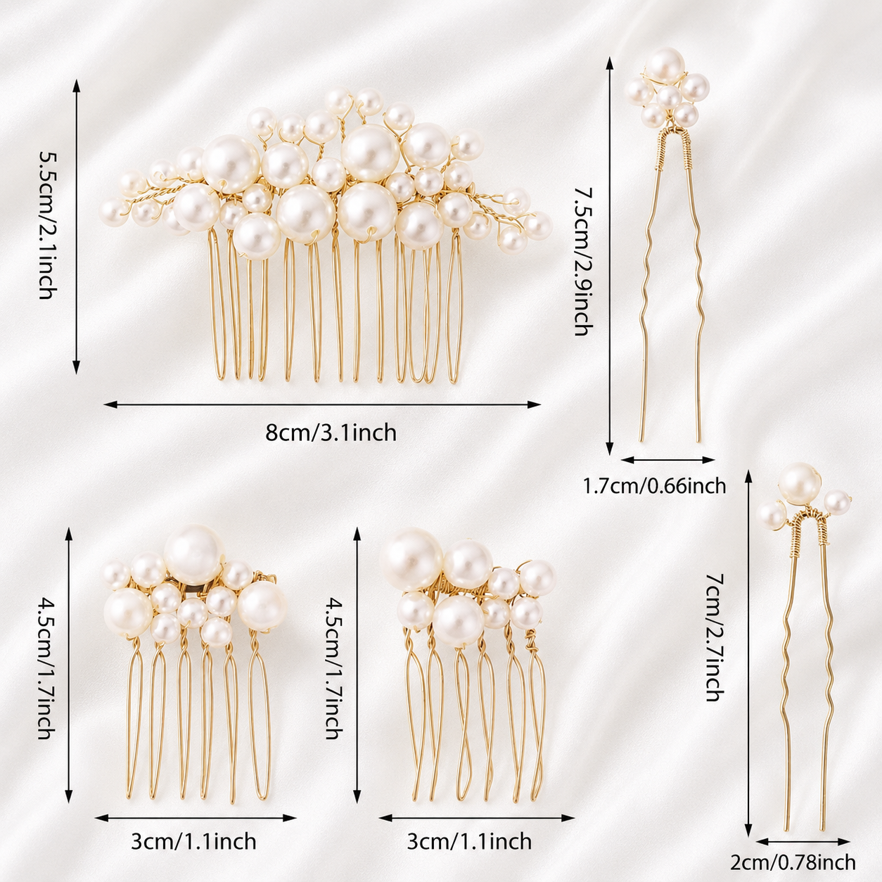 PEARLS HAIR COMBS