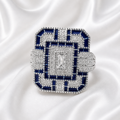 BLUE RETRO ZIRCON RING