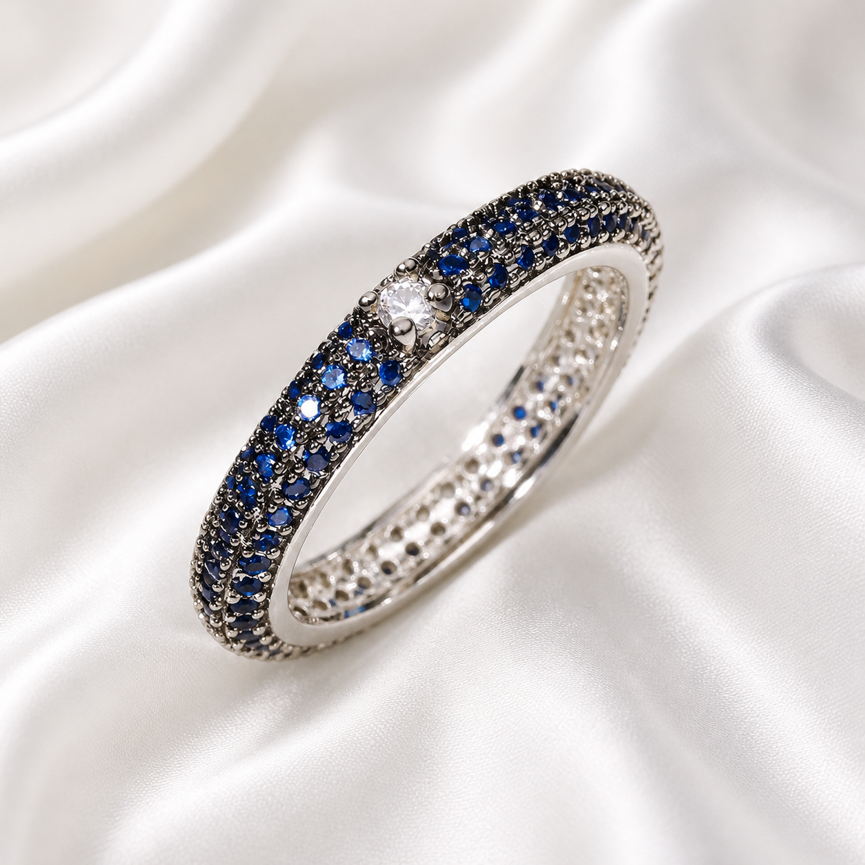 BLUE ETERNITY ZIRCON RING