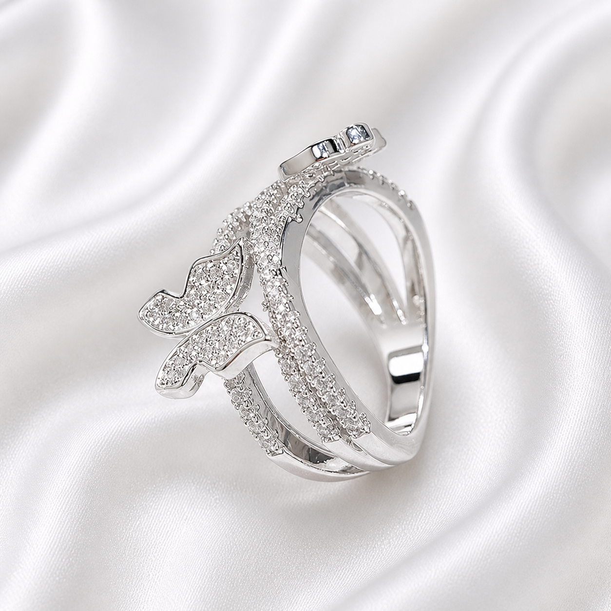 MOTH ZIRCON RING
