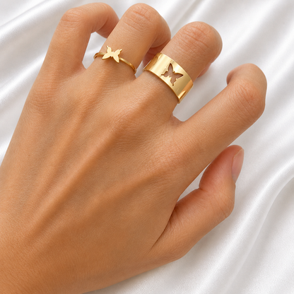 HOLLOW BUTTERFLY COUPLE RING