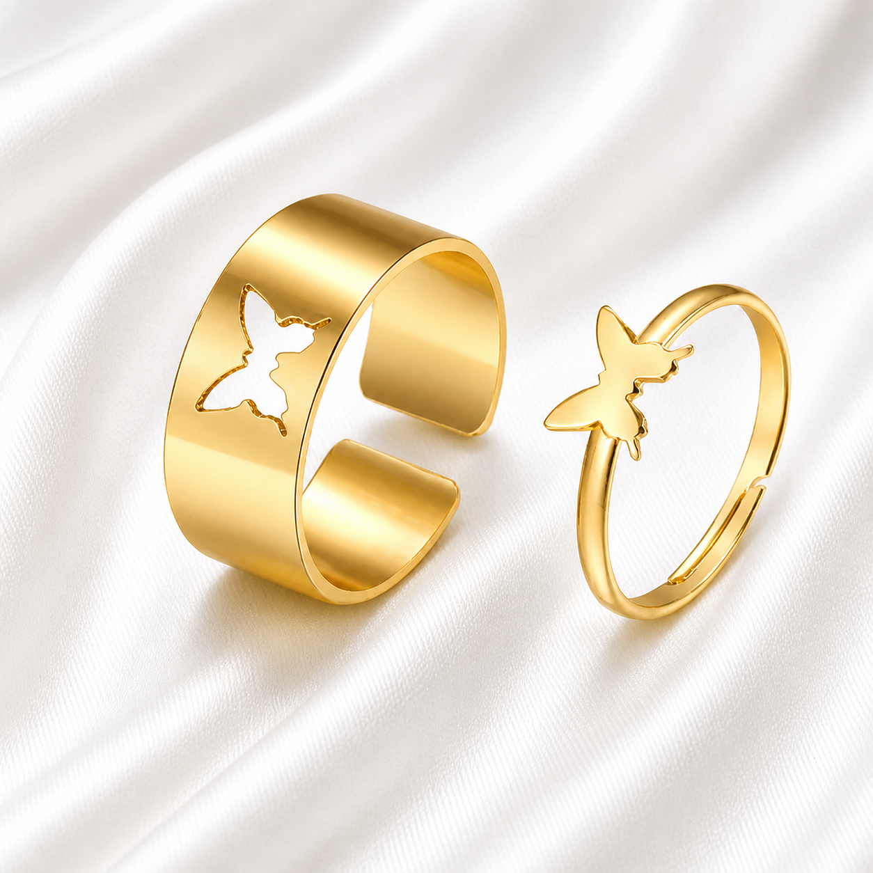 HOLLOW BUTTERFLY COUPLE RING