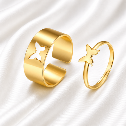 HOLLOW BUTTERFLY COUPLE RING