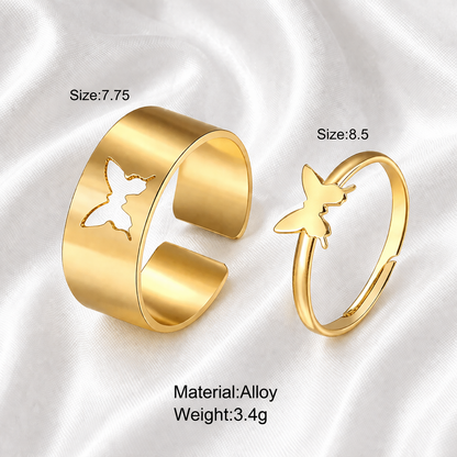 HOLLOW BUTTERFLY COUPLE RING