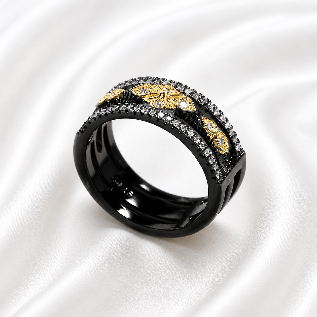 RHODIUM HOLLOW OUT RING