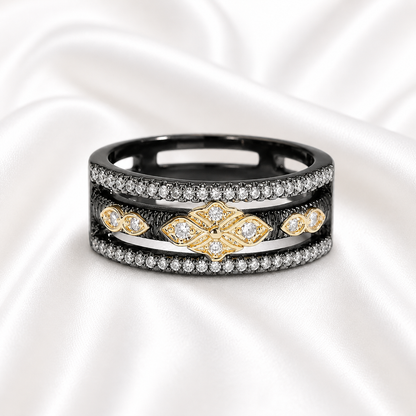 RHODIUM HOLLOW OUT RING