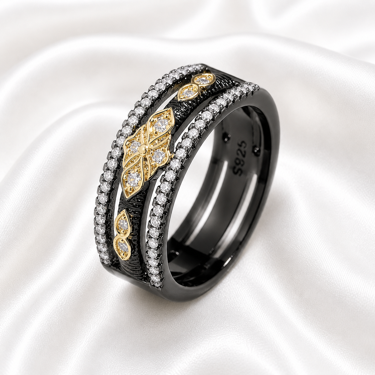 RHODIUM HOLLOW OUT RING