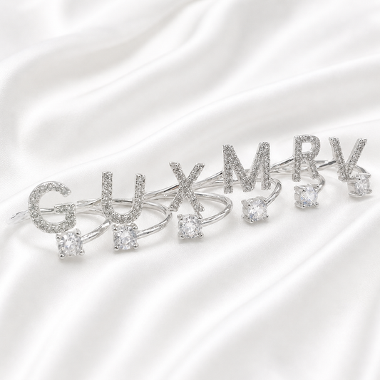 ALPHABET ZIRCON RING