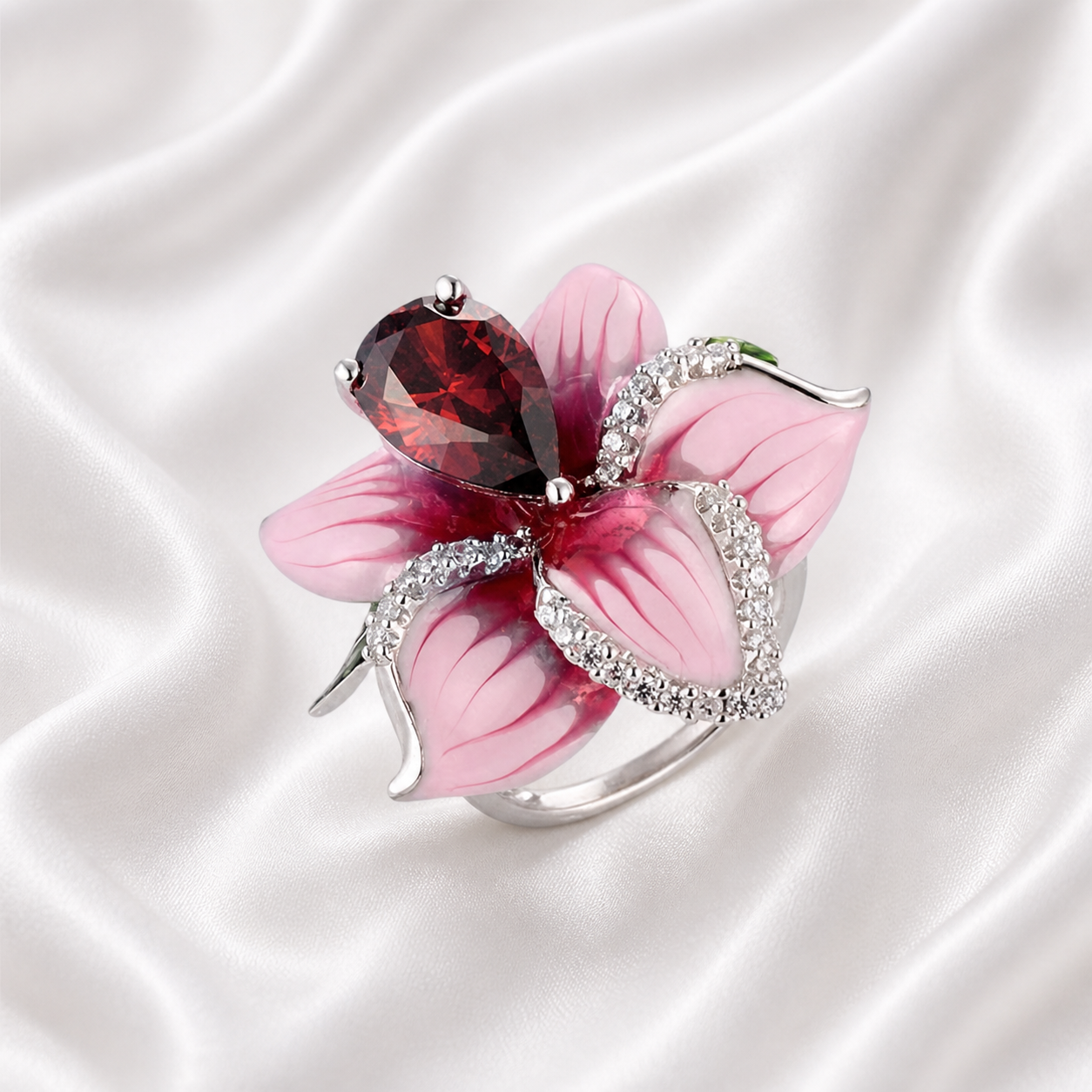 FAUNA PINK PETALS EPOXY RING