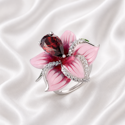 FAUNA PINK PETALS EPOXY RING