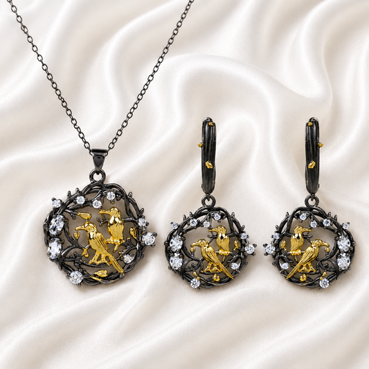 GOLDEN CHIRPING BIRDS SET