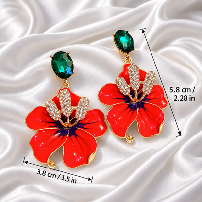 ORANGE FLOWER EARRINGS
