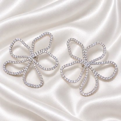 CRYSTAL PETAL FLOWER EARRINGS