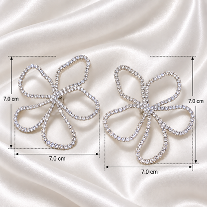 CRYSTAL PETAL FLOWER EARRINGS