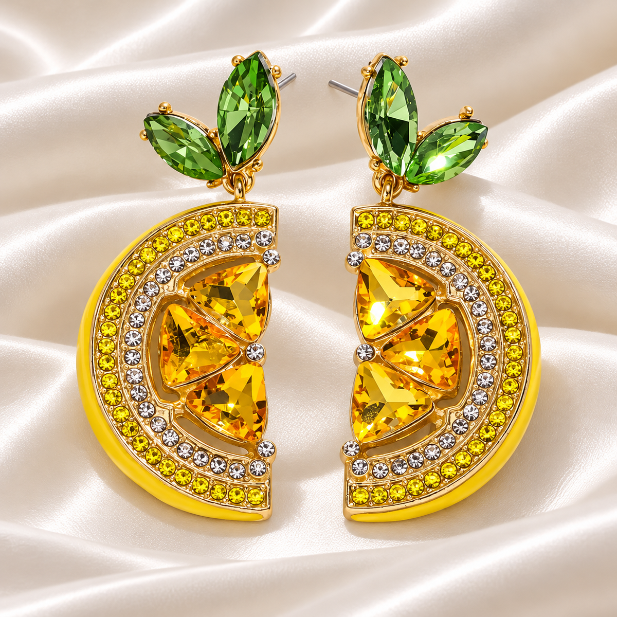 LEMON SLIC STATEMENT EARRINGS