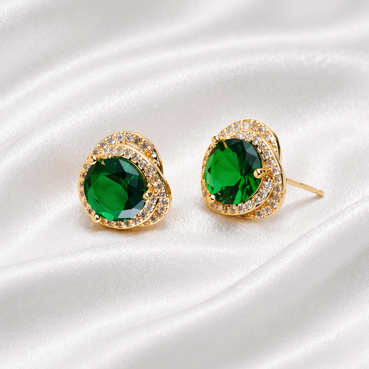 CRYSTAL EMERALD EARRINGS