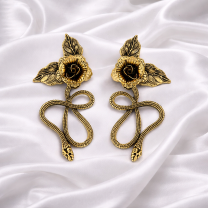 ROSE AND SNAKE EARRINGS