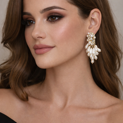 PEARL CLUSTER EARRINGS