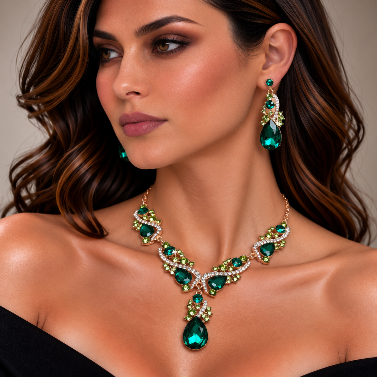 OLIVE CRYSTAL SET