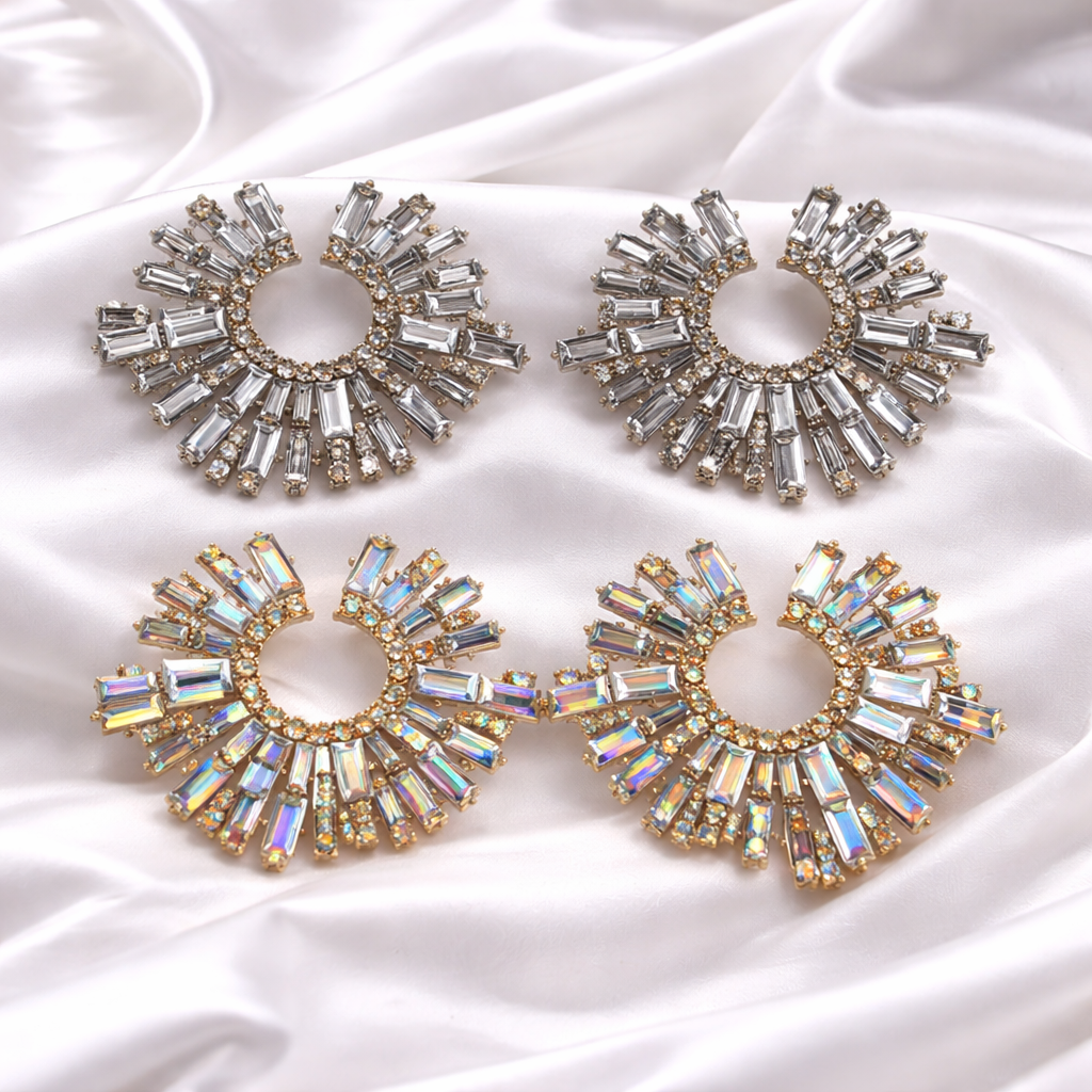 CRYSTAL MOON EARRINGS
