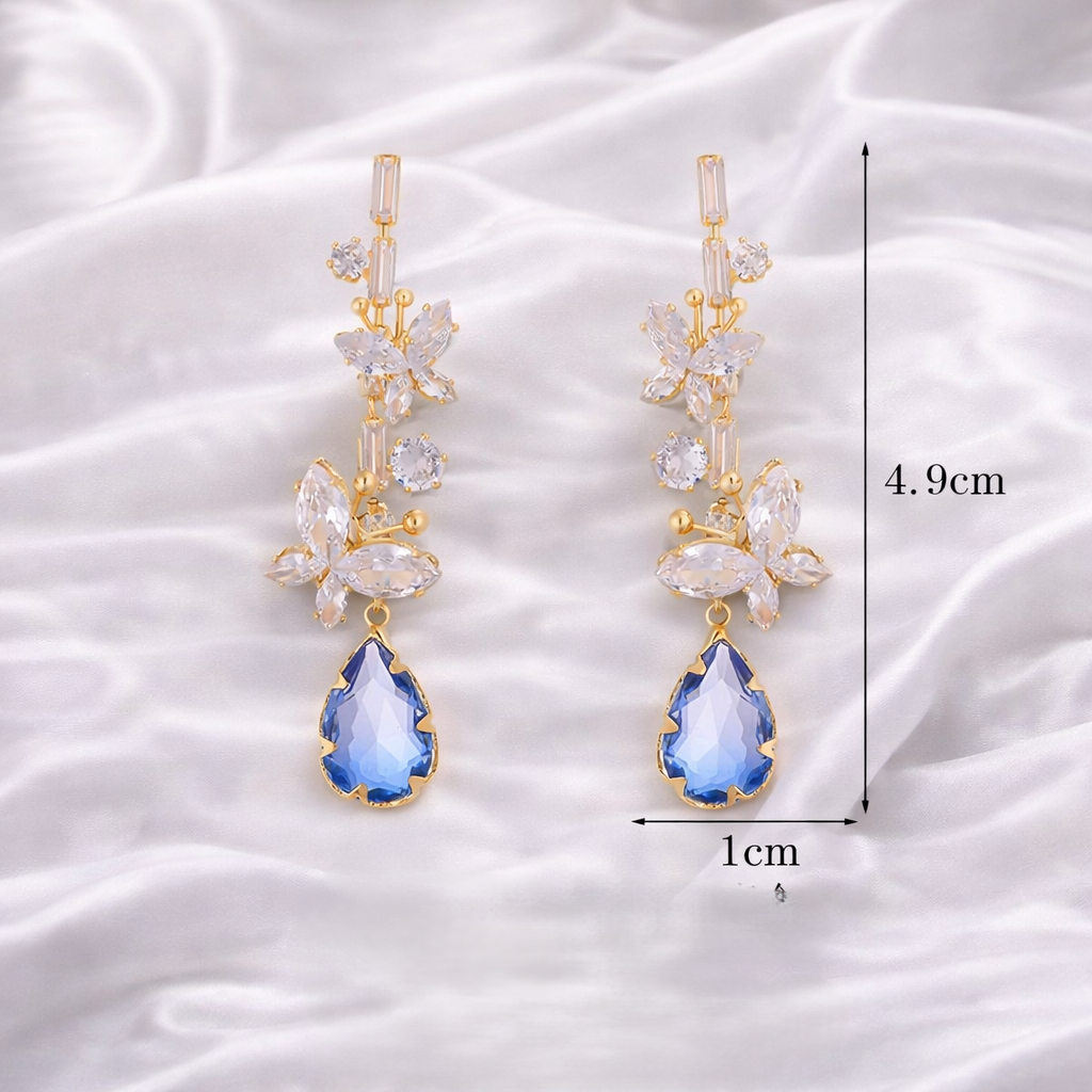 AQUAMARINE ZIRCON EARRINGS