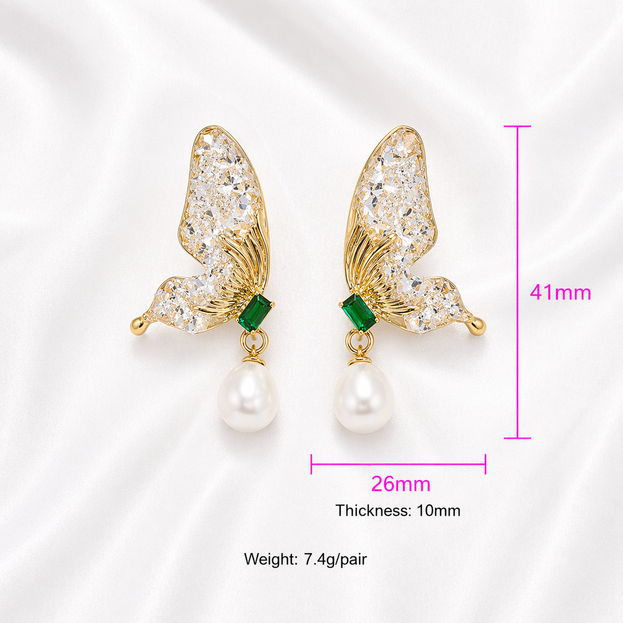BUTTERFLY WINGED EARRINGS