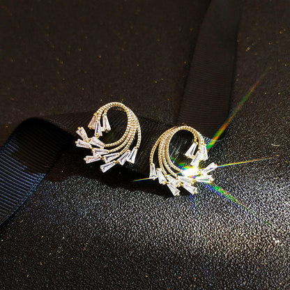 TWISTED TRENDY ZIRCON EARRINGS