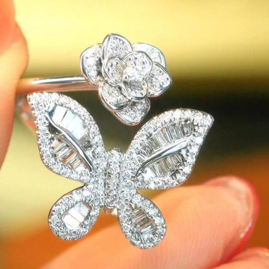 ROSE BUTTERFLY ZIRCON RING