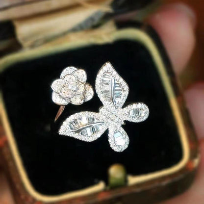 ROSE BUTTERFLY ZIRCON RING