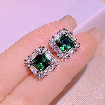 SQUARE GREEN ZIRCON SET