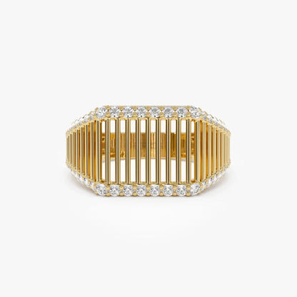 HOLLOW RIBBED RING