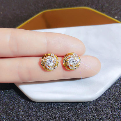FLOWER SHAPE STUD EARRINGS