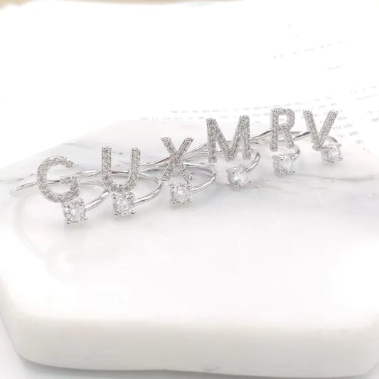 ALPHABET ZIRCON RING