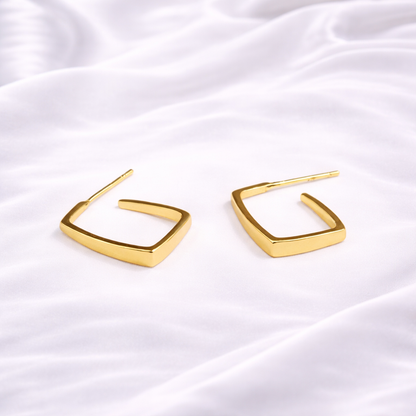 MINIMAL SQUARE HOOP EARRINGS